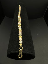14k Tri-colored heart bracelet
