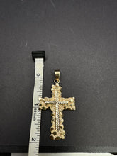 10k gold nugget cross pendant