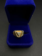 14k yellow gold triangular cut diamond men’s ring