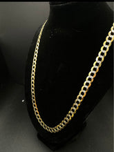 14k yellow gold cuban link diamond cut chain