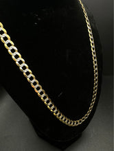 14k yellow gold cuban link diamond cut chain