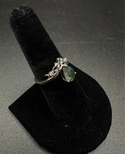 10k gold crown ring w mossy agate stone