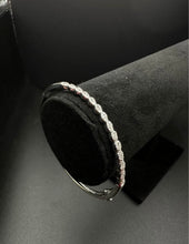 10k white gold bangle encrusted w diamonds