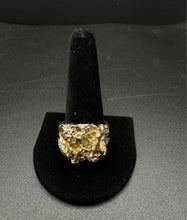 14k gold men’s solid nugget ring