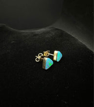14k gold fire opal stud earrings