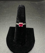 18k white gold vintage rubalite ring