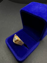 14k yellow gold triangular cut diamond men’s ring