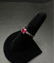18k white gold vintage rubalite ring