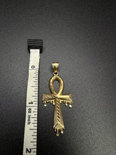 10k gold drippy cross pendant