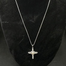 925 silver chain box link w cross pendant