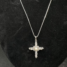925 silver chain box link w cross pendant