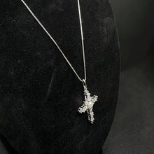 925 silver chain box link w cross pendant