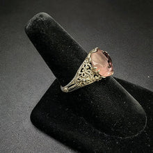 925 silver ring w pink morganite stone