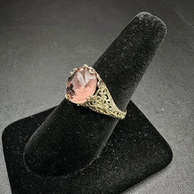 925 silver ring w pink morganite stone