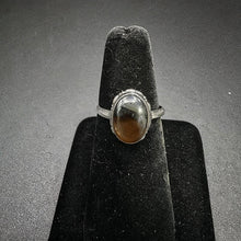 925 silver ring w round smokey quarts stone