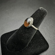 925 silver ring w round smokey quarts stone