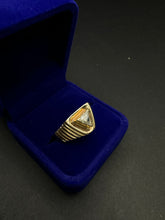 14k yellow gold triangular cut diamond men’s ring