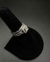 14k gold braided wedding set placed w a 50pt princess cut diamond & 2CTTW
