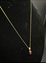 10k yellow Gold Ruby necklace set w matching earrings