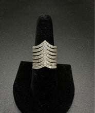 14k gold diamonds chevron ring
