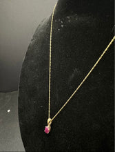10k yellow Gold Ruby necklace set w matching earrings