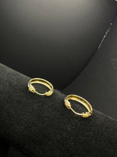 14k TRI colored heart hoop earrings