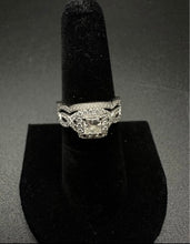 14k gold braided wedding set placed w a 50pt princess cut diamond & 2CTTW