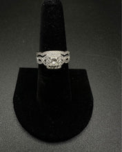 14k gold braided wedding set placed w a 50pt princess cut diamond & 2CTTW