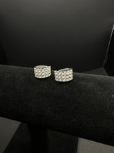 14k white gold diamond (2CTTW) hoop earrings