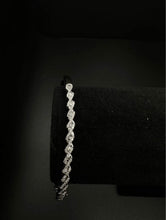 10k white gold bangle encrusted w diamonds