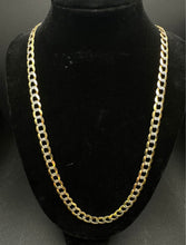 14k yellow gold cuban link diamond cut chain
