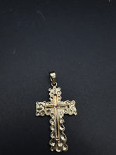 10k gold nugget cross pendant