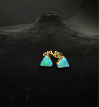 14k gold fire opal stud earrings