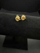 14k gold love knot stud earrings