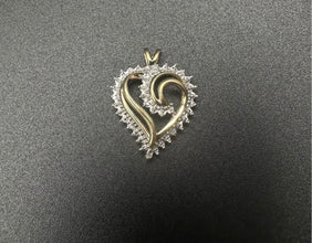 10k TRI colored heart pendant