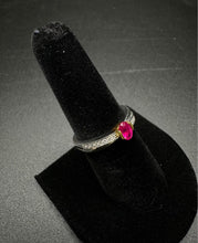 14k diamond ring w center rubalite stone