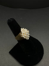 14k yellow gold vintage cluster ring