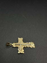 10k gold nugget cross pendant