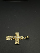 10k gold nugget cross pendant