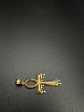 10k gold drippy cross pendant