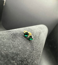 10k gold stud earrings w lab grown emeralds