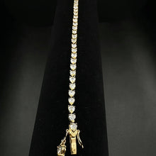 925 sterling silver gold plated heart bracelet w czs