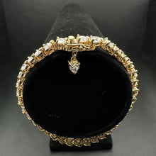 925 sterling silver gold plated heart bracelet w czs