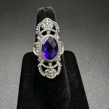 925 silver vintage ring w amethyst stone