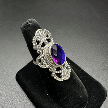 925 silver vintage ring w amethyst stone