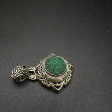 925 sterling silver sarda pendant w uvarovite garnet druzy