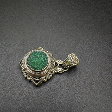 925 sterling silver sarda pendant w uvarovite garnet druzy