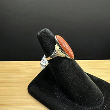 925 silver ring w black hills gold leafs & sunstone ring
