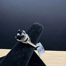 925 sterling silver ring w black onyx heart stone & diamond