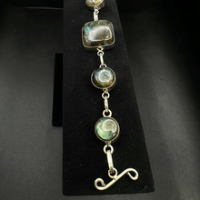 925 sterling silver labrodite stone bracelet